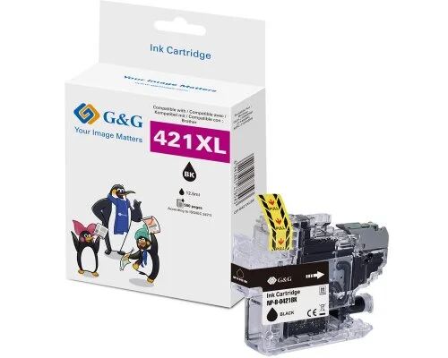 G&G Druckerpatrone kompatibel mit Brother LC421XLBK