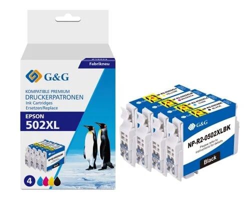 G&G XL Druckerpatrone 4er Set für Epson 502XL kompatibel