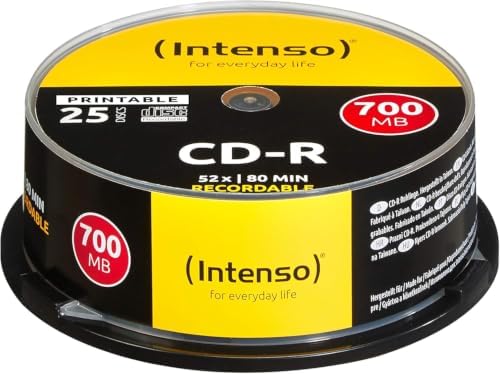 CD-R Intenso 700MB 25pcs Cakebox printable inkjet 52