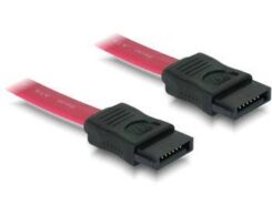 DELOCK SATA-Kabel SATA -> SATA St/St 0.30m rood
