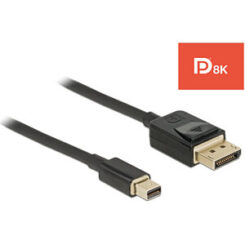 DELOCK Displayport Kab. miniDP St > DP St 8K 60Hz 2.00m zwart