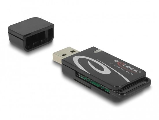 DELOCK Mini USB 2.0 Card Reader met SD en Micro SD Slot
