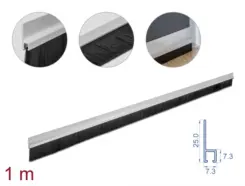 DELOCK Bürstenstreifen 40 mm met Alu-Profil gerade 1m