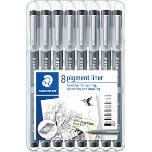 STAEDTLER pigment liner zwart 8ST Box