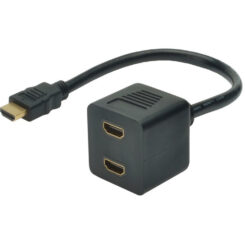 DIGITUS HDMI Y-Verteilerkabel, 0,2m, goud-zwart