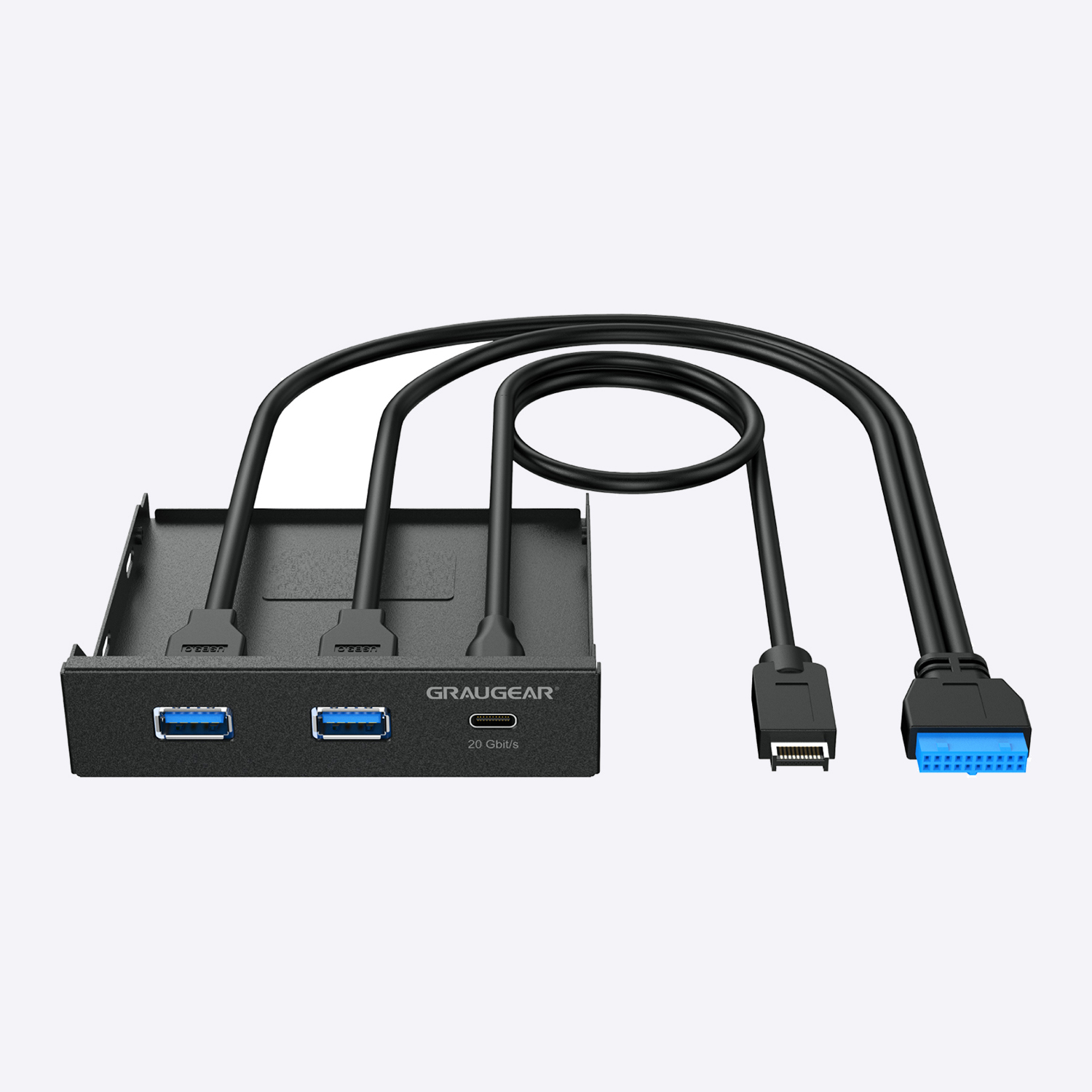 GRAUGEAR Multi Frontblende 3-Fach USB-HUB, 1x USB-C,2x USB-A retail