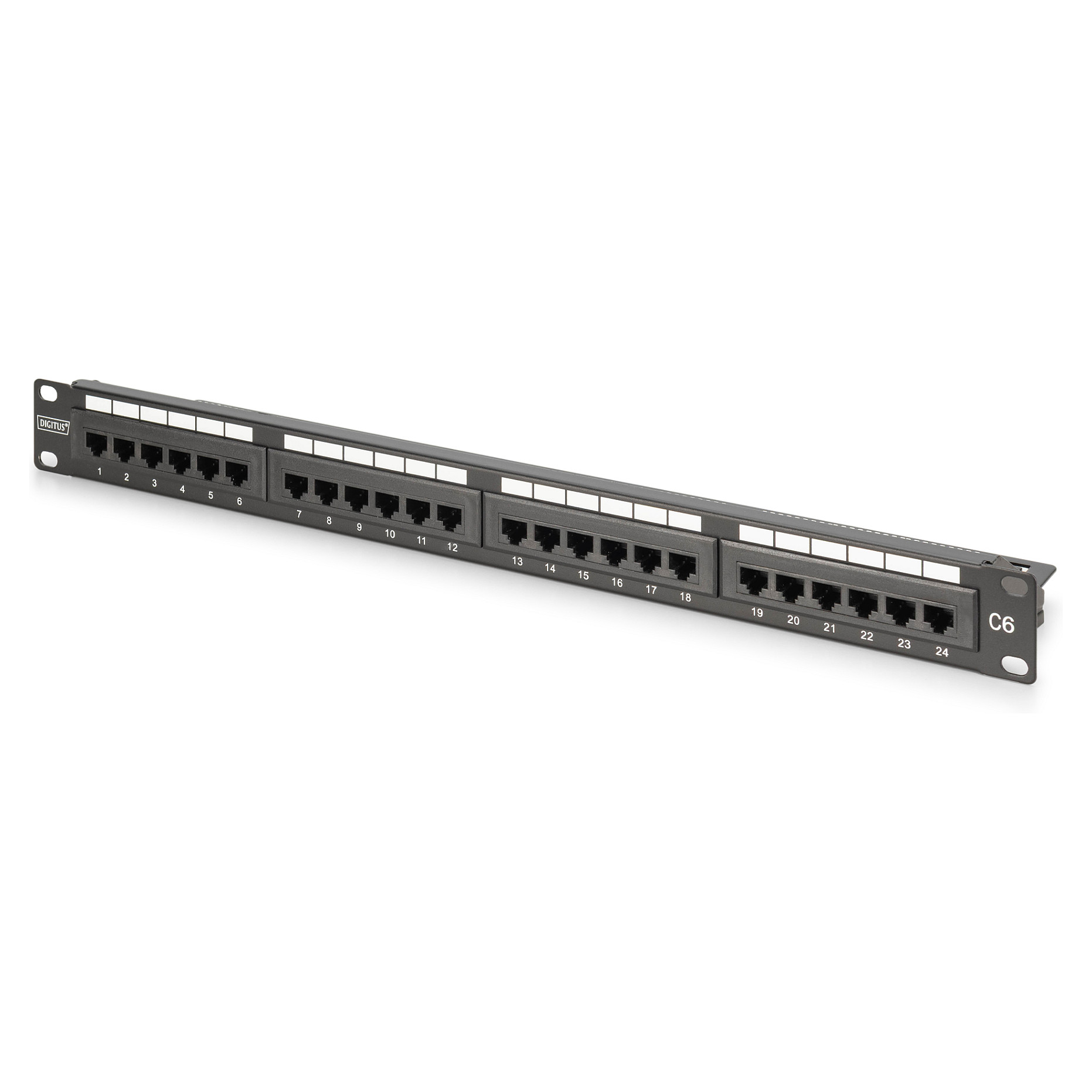 DIGITUS Patchpanel 1U 24-Port  LSA  Cat6 8P8C ungeschirmt