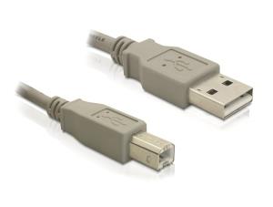 DELOCK USB Kabel A -> B St/St 3.00m grijs