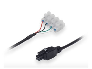 Power cable with 4-way screw terminal