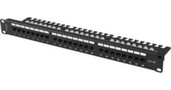 LANBERG 19 Patchpanel 1U 24-Port CAT.6A UTP + Kabelorg. sw