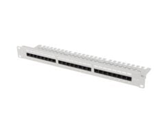 LANBERG 19 Patchpanel 1U 24-Port CAT.6A UTP + Kabelorg. gr