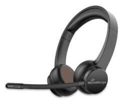 MediaRange Bluetooth ENC Stereo Headset 400mAh Akku schwarz