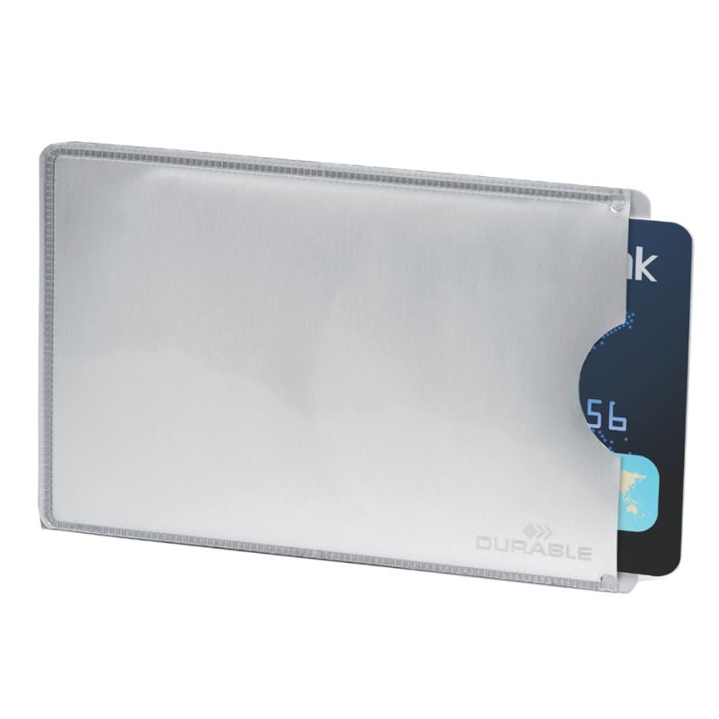 DURABLE Kreditkartenhülle RFID SECURE 10 stuks zilver
