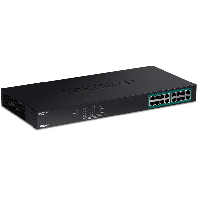 TRENDnet Switch 16 Port Gbit L2 PoE+ 250W Metall