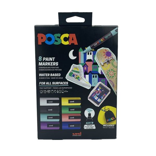 POSCA markeer stift UNI PC-5M 8er Aktionsset