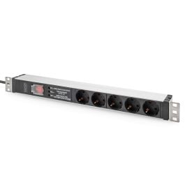 DIGITUS PDU 1HE 5x Schuko 16A uitgangen 230V/16A zwart