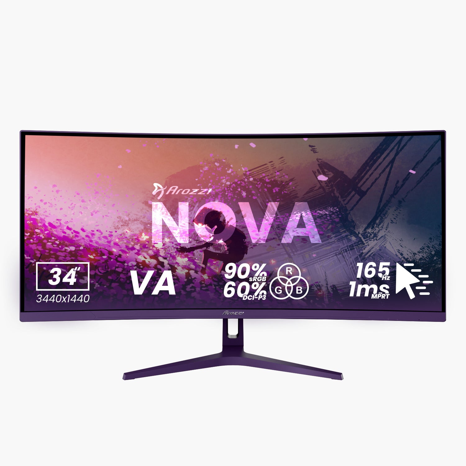 Arozzi TFT Nova 34 VA  165Hz curved lila