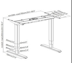 Equip ERGO Elektrisch zit-sta bureau frame, dubbele motor, zwart - Afbeelding 8