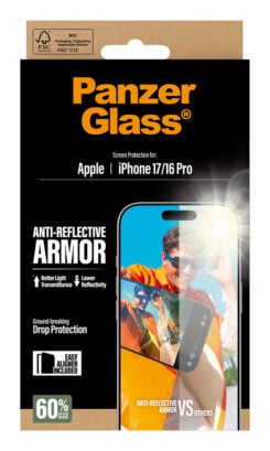 PanzerGlass ® Anti-Reflective Armor Screen Protector iPhone 17 | iPhone 16 Pro w. EasyAligner Doorzichtige schermbeschermer Apple 1 stuk(s) - Afbeelding 4