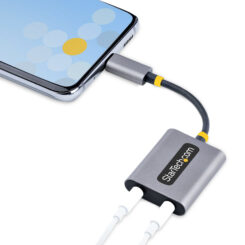 StarTech.com USB-C Headphone Splitter, USB Type C Dual Headset Adapter met Mic Input, USB C naar 3.5mm Audio Adapter/Earphone Dongle, USB C naar Audio Jack/Aux Output, 24-bit DAC - Afbeelding 8
