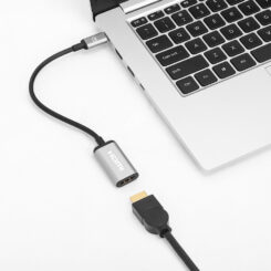 Manhattan 153706 video kabel adapter 0,15 m USB Type-C HDMI Type A (Standaard) Zwart, Zilver - Afbeelding 6