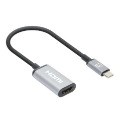 Manhattan 153706 video kabel adapter 0,15 m USB Type-C HDMI Type A (Standaard) Zwart, Zilver - Afbeelding 4