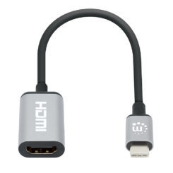 Manhattan 153706 video kabel adapter 0,15 m USB Type-C HDMI Type A (Standaard) Zwart, Zilver - Afbeelding 3
