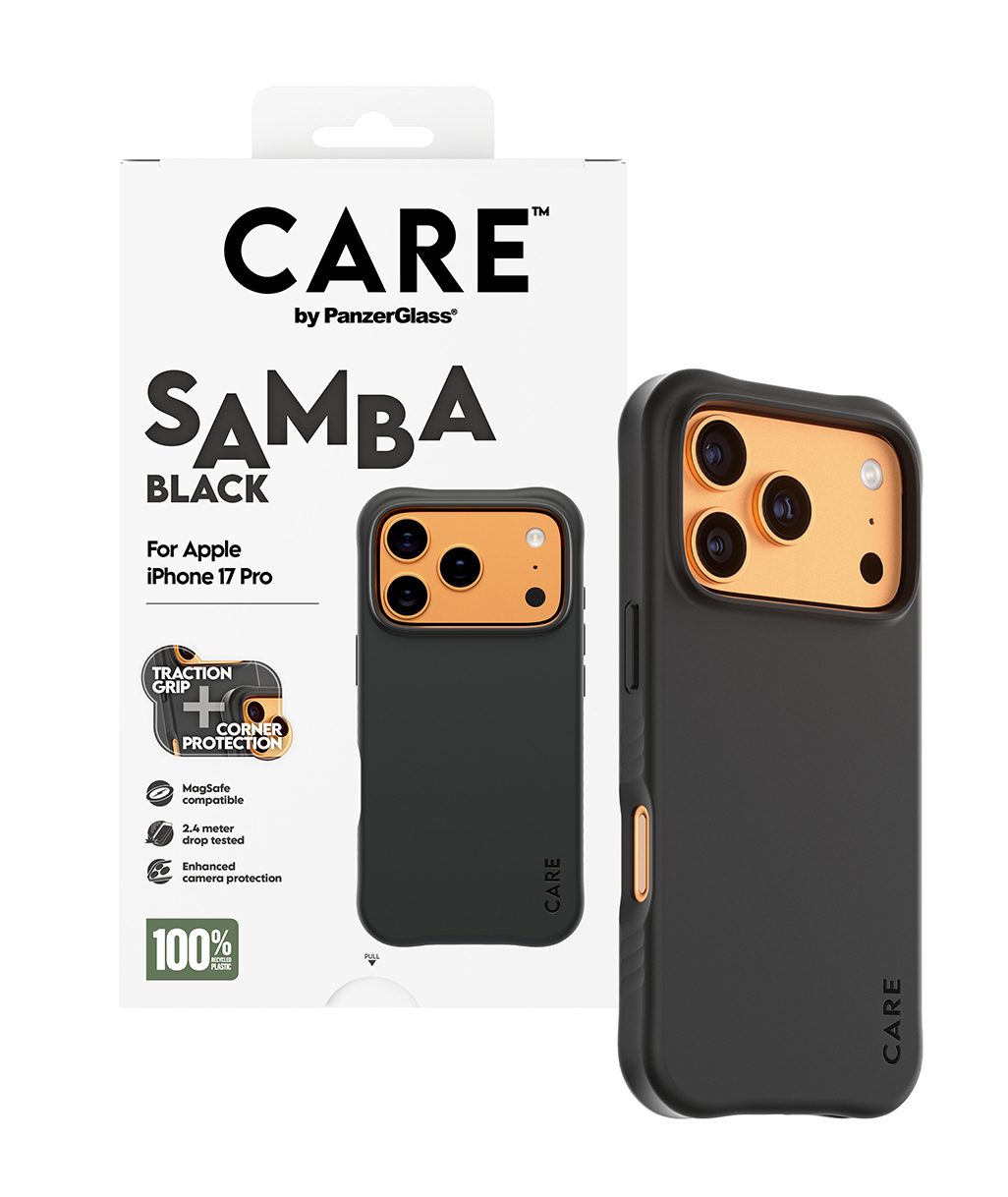 PanzerGlass CARE by ® Fashionable Case Samba Black w. MagSafe iPhone 17 Pro mobiele telefoon behuizingen Hoes Zwart - Afbeelding 6