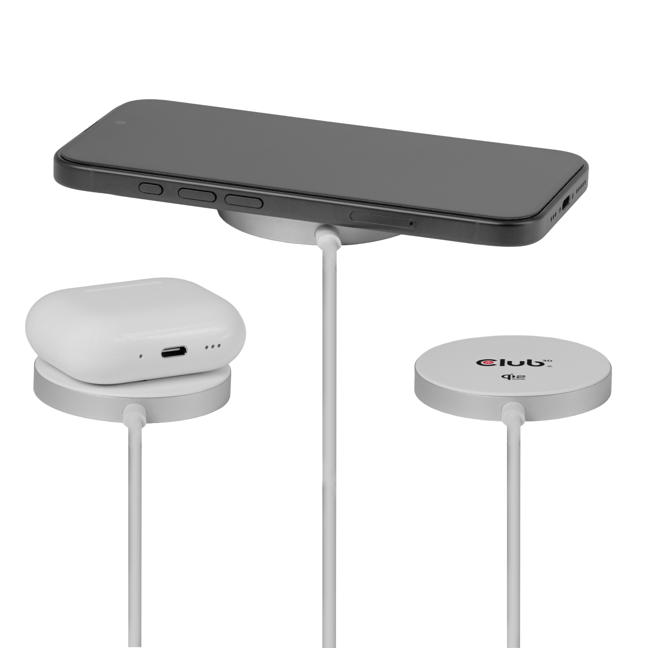 CLUB3D CAC-3027 Qi2 25W draadloze oplader zwart Qi 2.2 MagSafe-compatibel magnetisch pad - Afbeelding 9