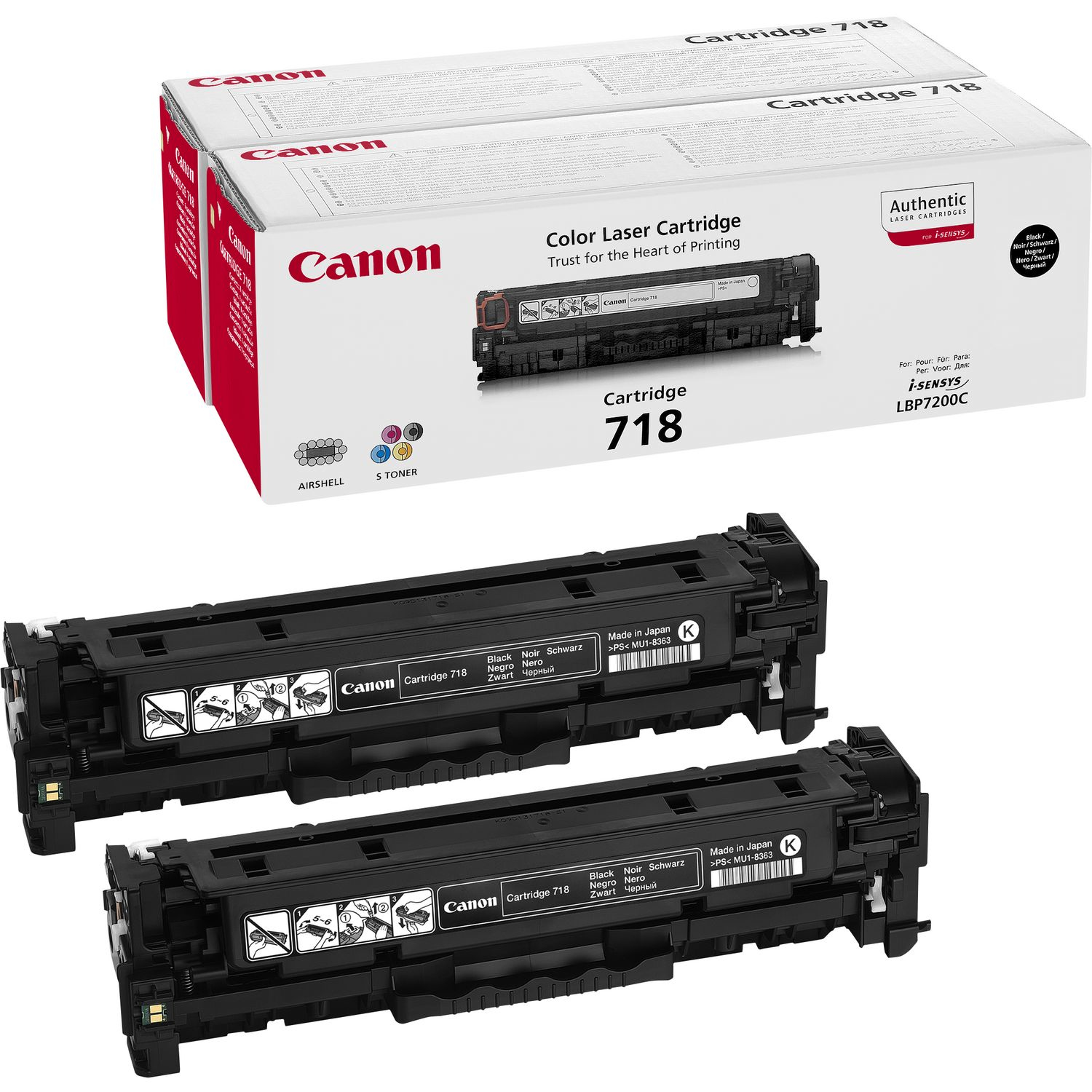 Canon CRG-718 Bk VP tonercartridge 2 stuk(s) Origineel Zwart - Afbeelding 2
