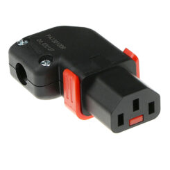 ACT C13 IEC Lock+ herbedraadbaar links of rechts haakse connector zwart, PA130100RBK - Afbeelding 2