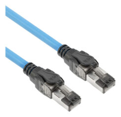 ACT Blauw 65 meter S/FTP CAT6A B2ca PoE++ 100W solid prefab installatiekabel, RJ45 male – male