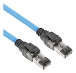 ACT Blauw 80 meter S/FTP CAT6A B2ca PoE++ 100W solid prefab installatiekabel, RJ45 male – male