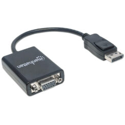 Manhattan DisplayPort naar VGA actieve adapterkabel, 15 cm, mannelijk naar vrouwelijk, met vergrendeling, analoog signaal, zwart, levenslange garantie, equivalent aan DP2VGA2 - Afbeelding 3
