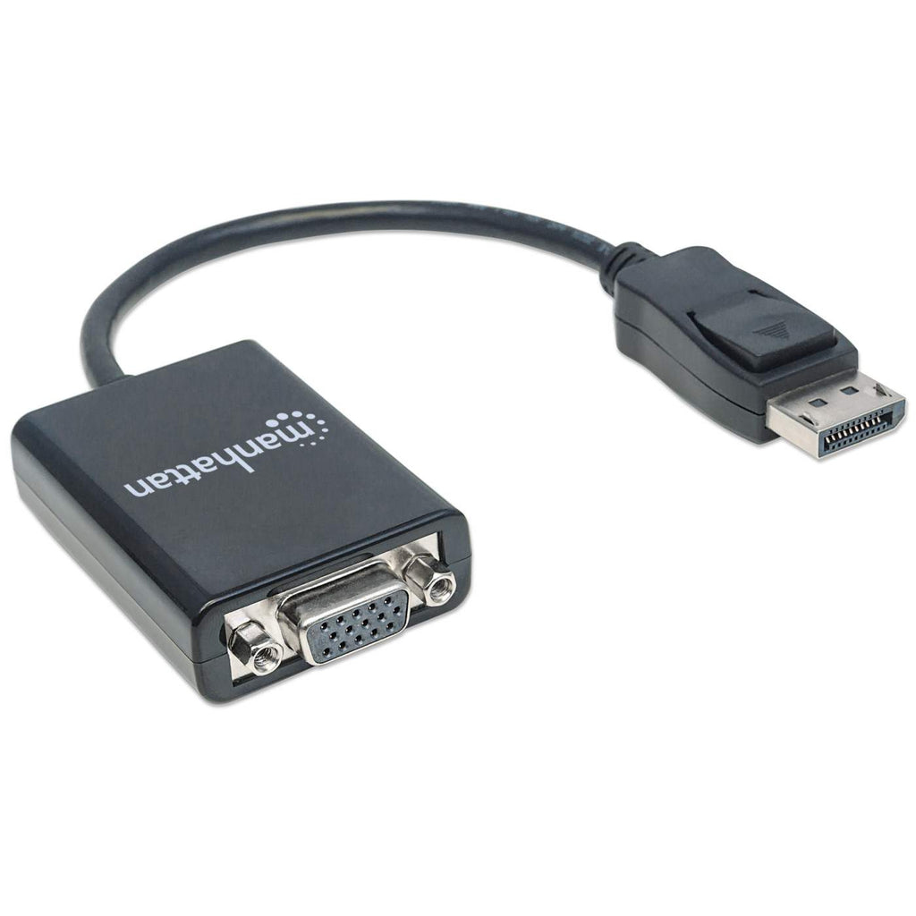 Manhattan DisplayPort naar VGA actieve adapterkabel, 15 cm, mannelijk naar vrouwelijk, met vergrendeling, analoog signaal, zwart, levenslange garantie, equivalent aan DP2VGA2 - Afbeelding 3