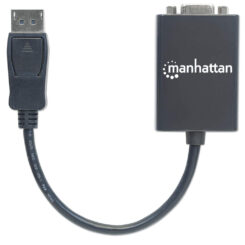 Manhattan DisplayPort naar VGA actieve adapterkabel, 15 cm, mannelijk naar vrouwelijk, met vergrendeling, analoog signaal, zwart, levenslange garantie, equivalent aan DP2VGA2 - Afbeelding 5