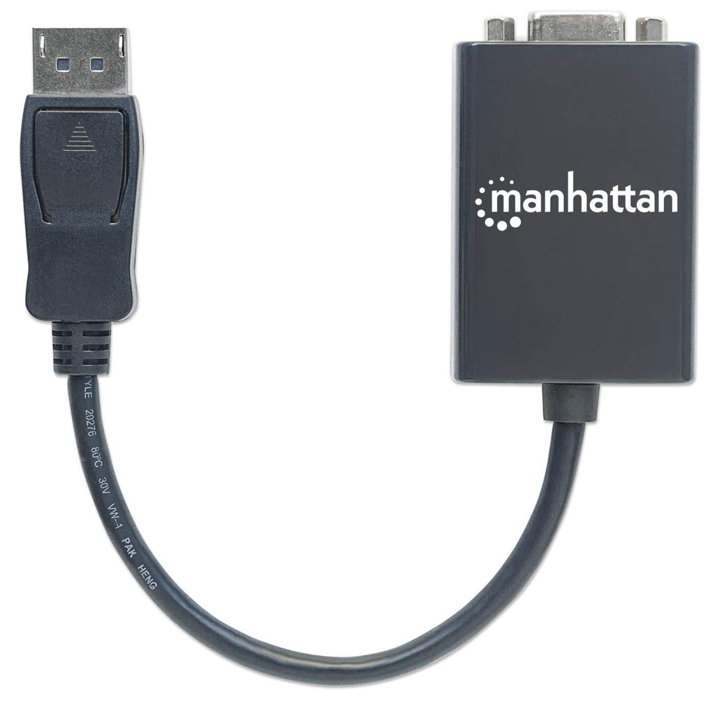 Manhattan DisplayPort naar VGA actieve adapterkabel, 15 cm, mannelijk naar vrouwelijk, met vergrendeling, analoog signaal, zwart, levenslange garantie, equivalent aan DP2VGA2 - Afbeelding 5