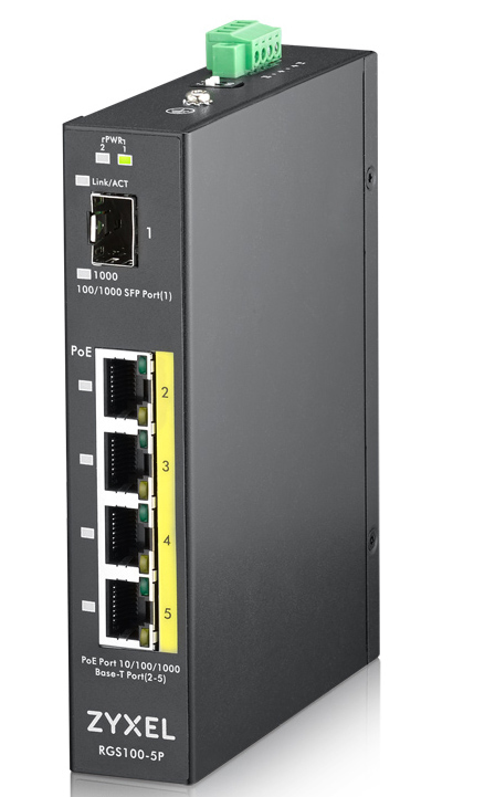 Zyxel RGS100-5P Unmanaged L2 Gigabit Ethernet (10/100/1000) Power over Ethernet (PoE) Zwart - Afbeelding 2