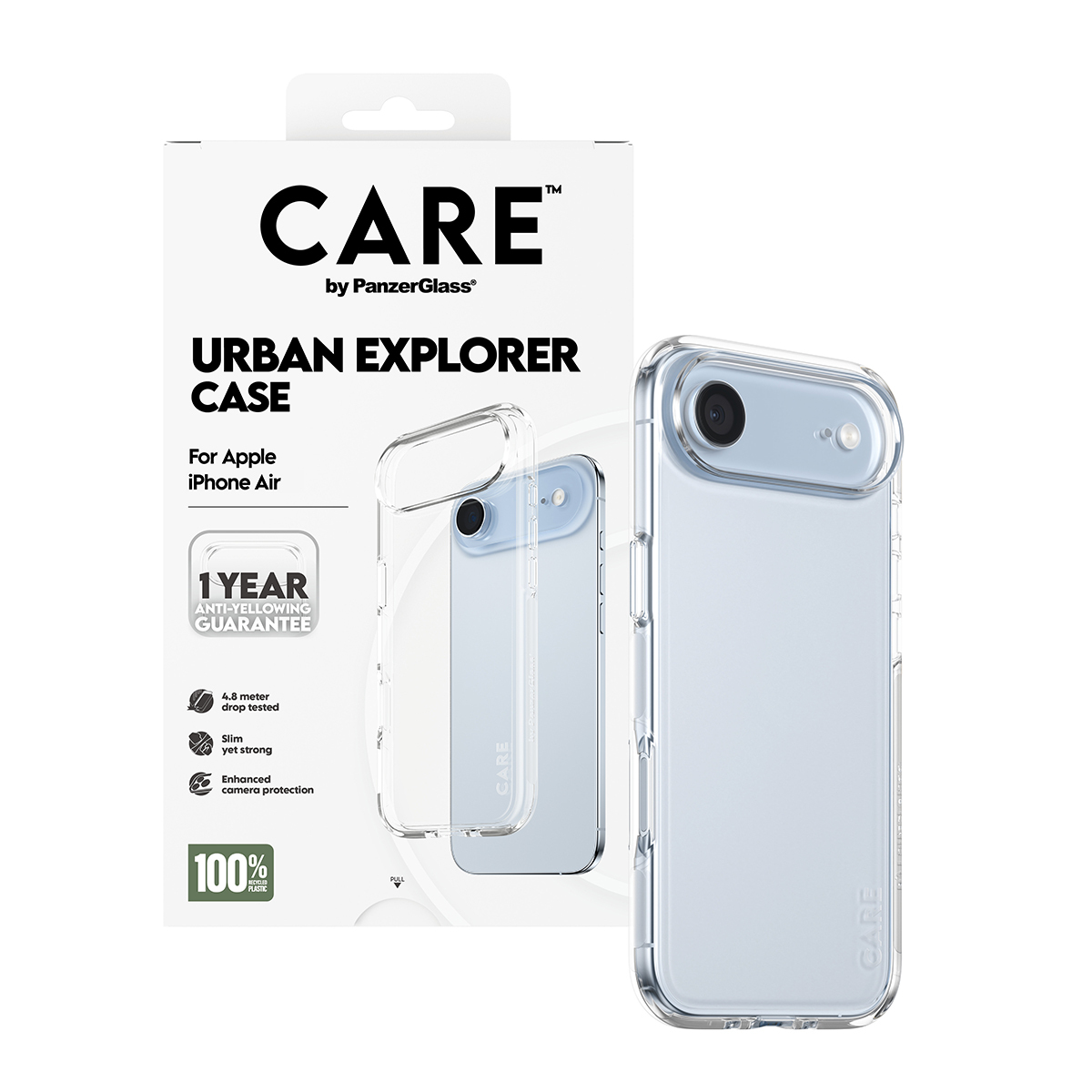 PanzerGlass CARE by ® Flagship Case Transparent Urban Explorer w. Clear Frame iPhone Air mobiele telefoon behuizingen Hoes Transparant - Afbeelding 6