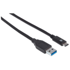 Manhattan USB-C naar USB-A kabel, 1 m, mannelijk naar mannelijk, 10 Gbps (USB 3.2 Gen 2 / USB 3.1), 3A, zwart, levenslange garantie, equivalent aan USB31AC1M - Afbeelding 3