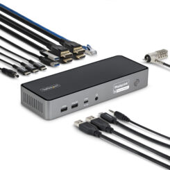 StarTech.com Triple-Monitor USB-C Docking Station, 140W Charging Dock voor MacBook Pro en Windows, 4K 60Hz HDMI of DisplayPort, TAA - Afbeelding 2