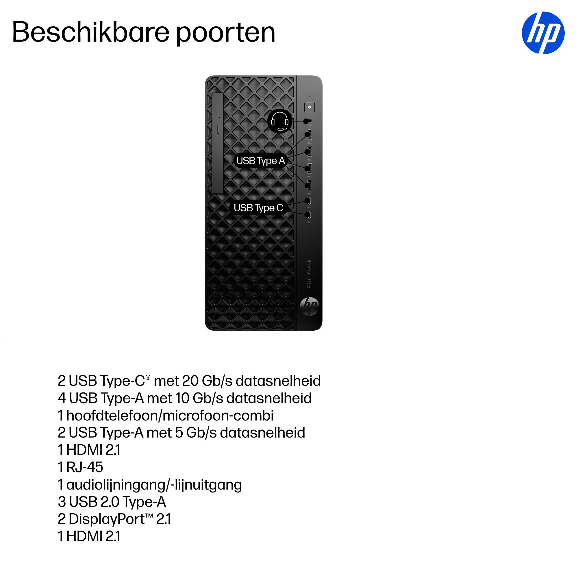 HP EliteDesk 8 G1i TWR U5-235 16/2 W11P Intel Core Ultra 5 16 GB DDR5-SDRAM 512 GB SSD Windows 11 Pro Tower PC AI PC Zwart - Afbeelding 12