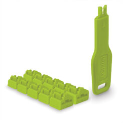 Lindy 47894 poortblokker Poortblokker + sleutel RJ-45 Groen Acrylonitrielbutadieenstyreen (ABS) 10 stuk(s) - Afbeelding 2