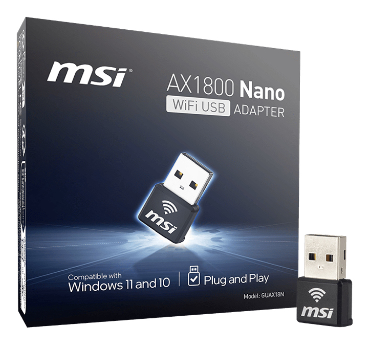 MSI AX1800 Nano WiFi USB Adapter interfacekaart/-adapter USB 2.0 - Afbeelding 6