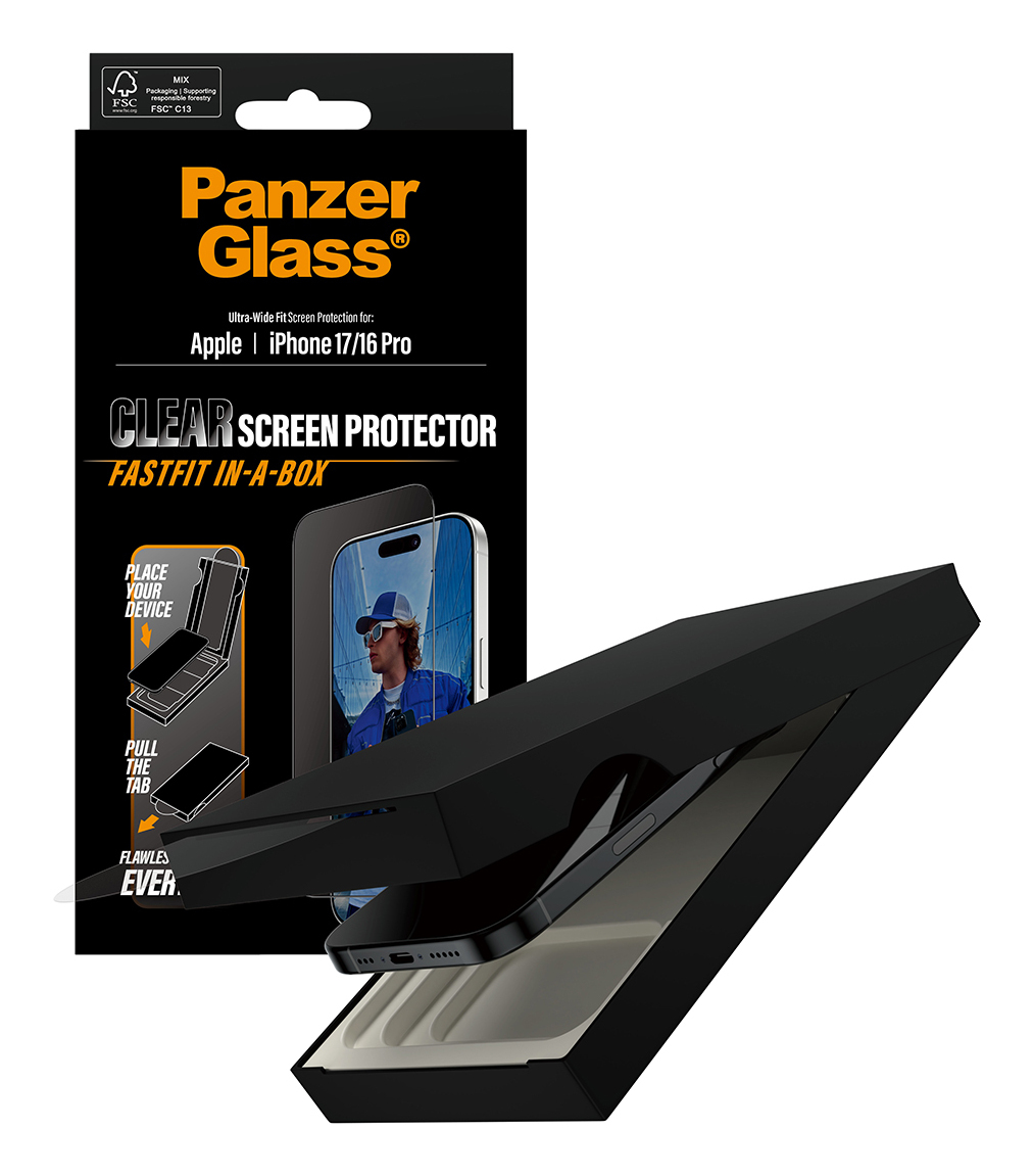 PanzerGlass ® Screen Protector iPhone 17 | iPhone 16 Pro | Ultra-Wide Fit w. FASTFIT IN-A-BOX Doorzichtige schermbeschermer Apple 1 stuk(s) - Afbeelding 6