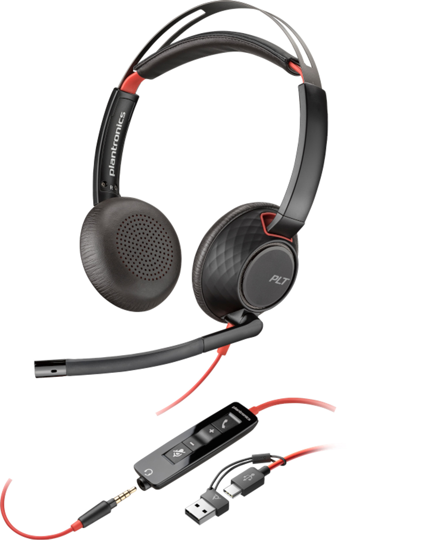 HP Poly Blackwire 5220 stereo USB-C-headset + 3,5 mm stekker + USB-C/A-adapter (bulk) - Afbeelding 2