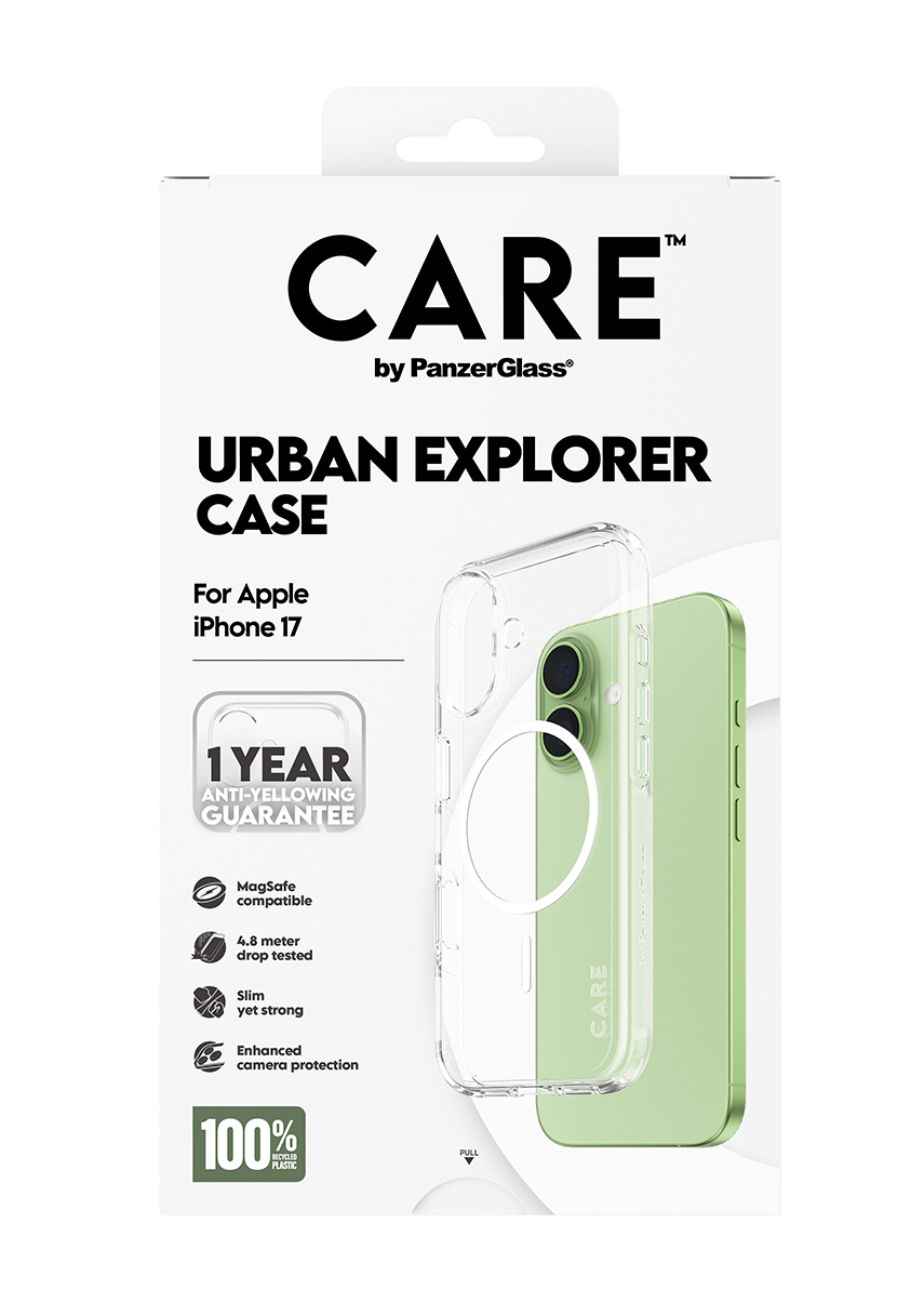 PanzerGlass CARE by ® Flagship Case Transparent Urban Explorer w. White MagSafe iPhone 17 mobiele telefoon behuizingen Hoes Transparant - Afbeelding 4