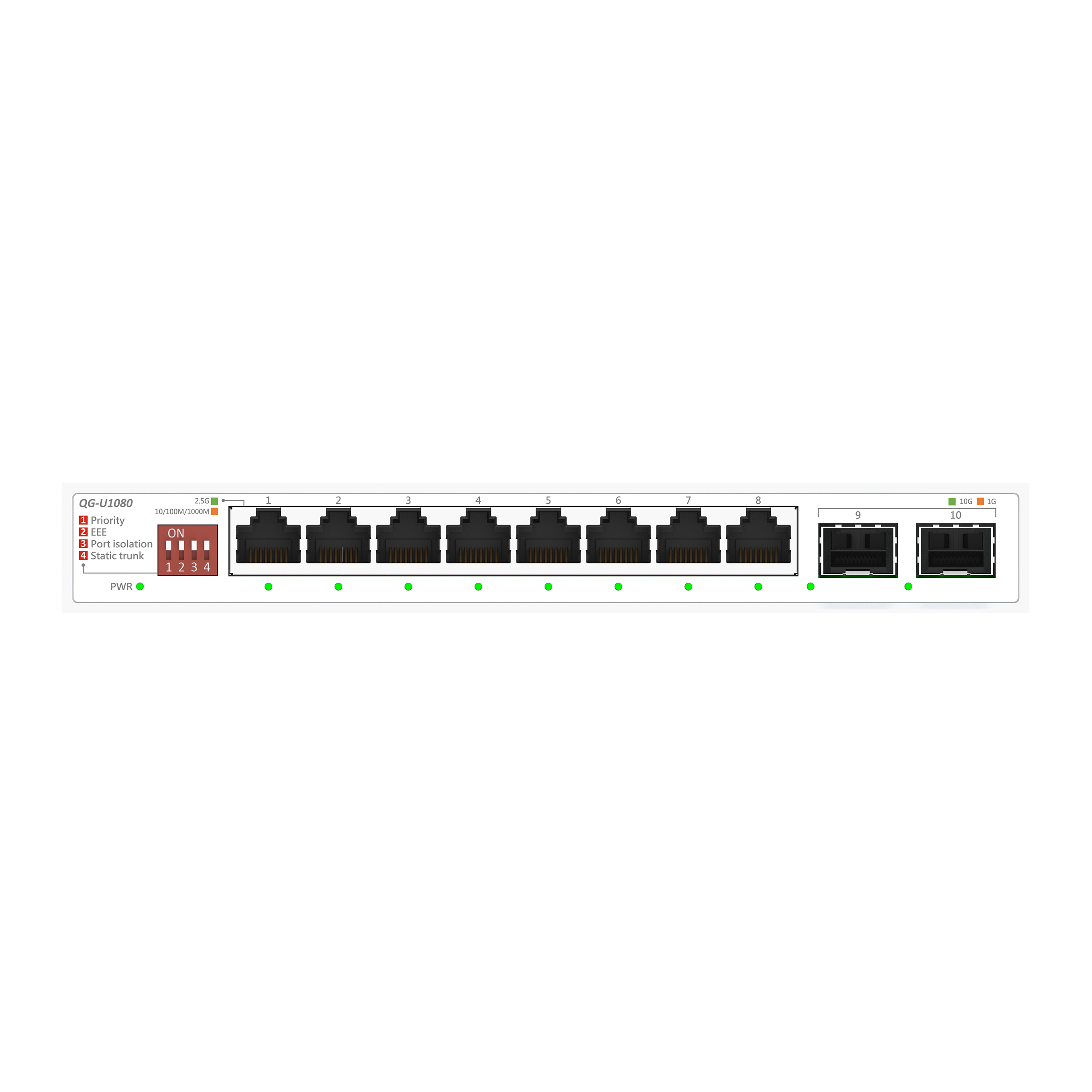 ASUS QG-U1080 Unmanaged 2.5G Ethernet (100/1000/2500) Wit - Afbeelding 2