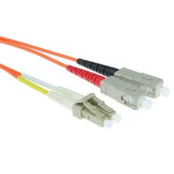 ACT 2 meter LSZH Multimode 62.5/125 OM1 glasvezel patchkabel duplex met LC en SC connectoren - Afbeelding 2
