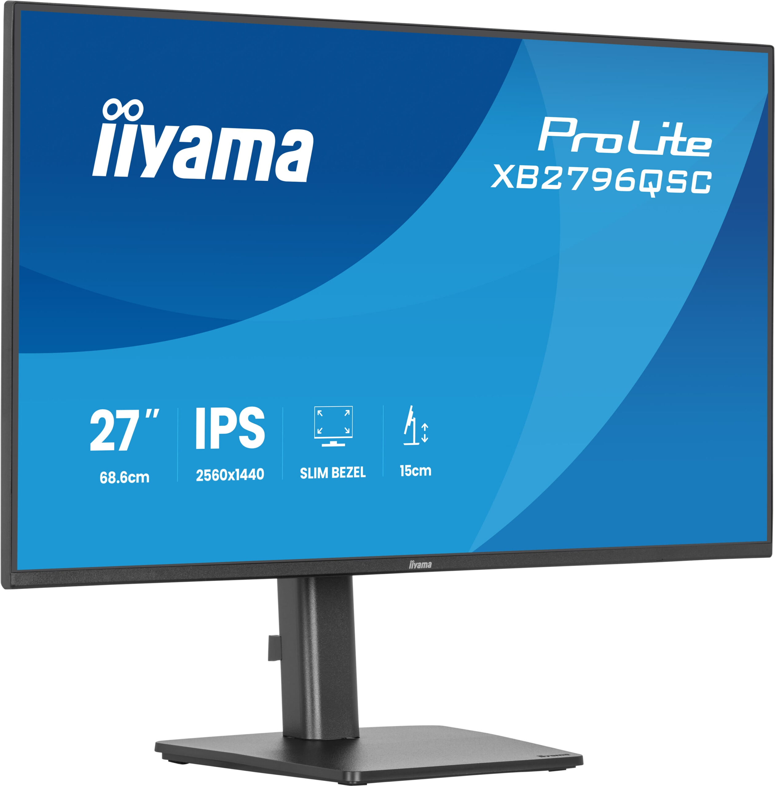 iiyama ProLite XB2796QSC-B1 computer monitor 68,6 cm (27") 2560 x 1440 Pixels Quad HD LED Zwart - Afbeelding 2